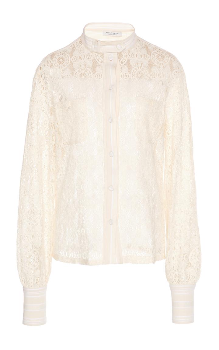 Philosophy Di Lorenzo Serafini Cluney Cotton-blend Lace Blouse