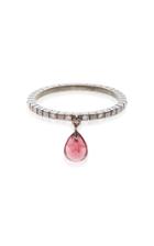 Diane Kordas Single Diamond Band Ring With Garnet Drop
