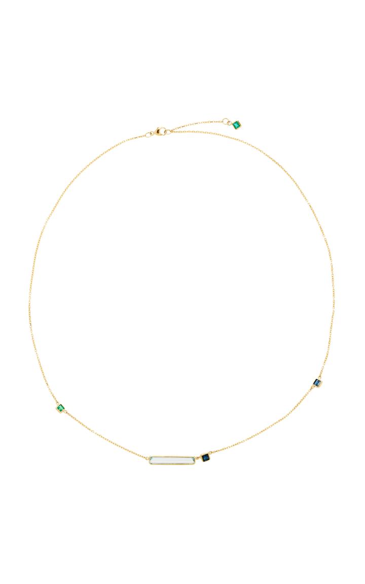 Yi Collection 18k Gold Aquamarine Sapphire And Emerald Necklace