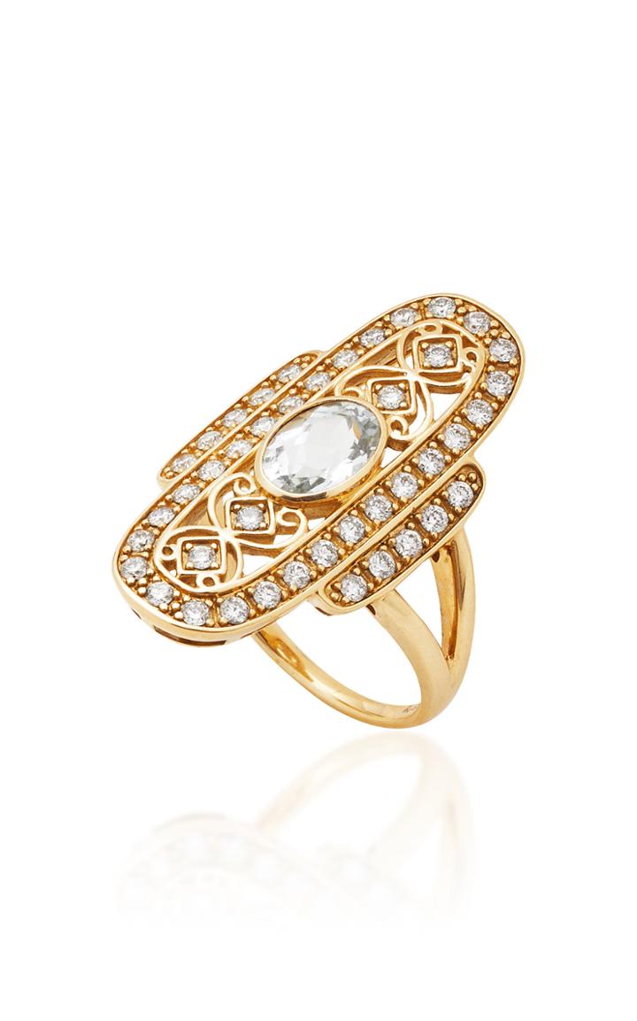 The Last Line Diamond Antique Cocktail Ring