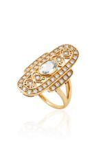The Last Line Diamond Antique Cocktail Ring