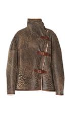 Isabel Marant Abelina Oversized Leather Shearling Jacket