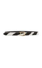 Dolce & Gabbana Striped Leather And Pony Hair Belt
