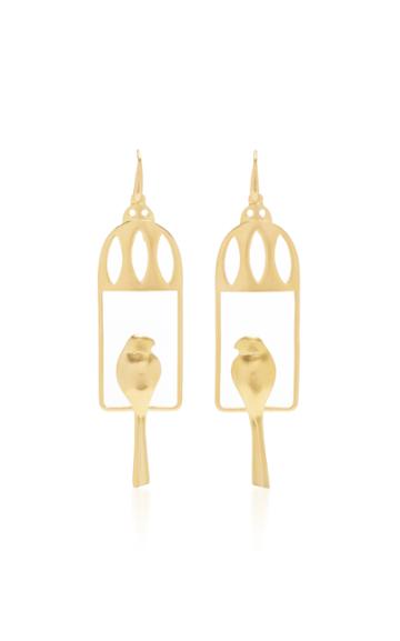 Ilias Lalaounis 18k Gold Caged Bird Earrings