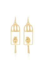 Ilias Lalaounis 18k Gold Caged Bird Earrings