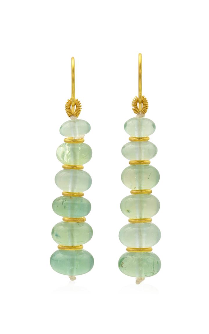 Moda Operandi Loren Nicole Green Beryl 22k Yellow Gold Drop Earrings