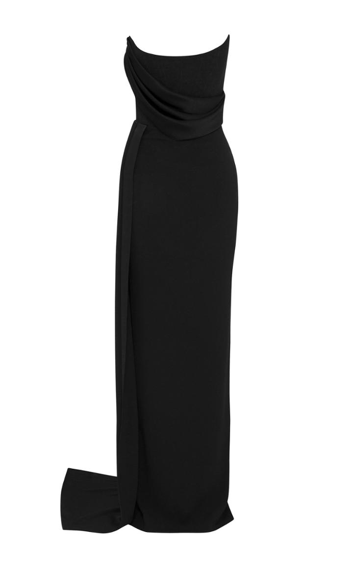 Moda Operandi Alex Perry Kirby Drape-detailed Satin Crepe Strapless Gown
