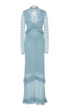 Alexachung Long Sleeve Ruffled Fine Knit Lace Dress