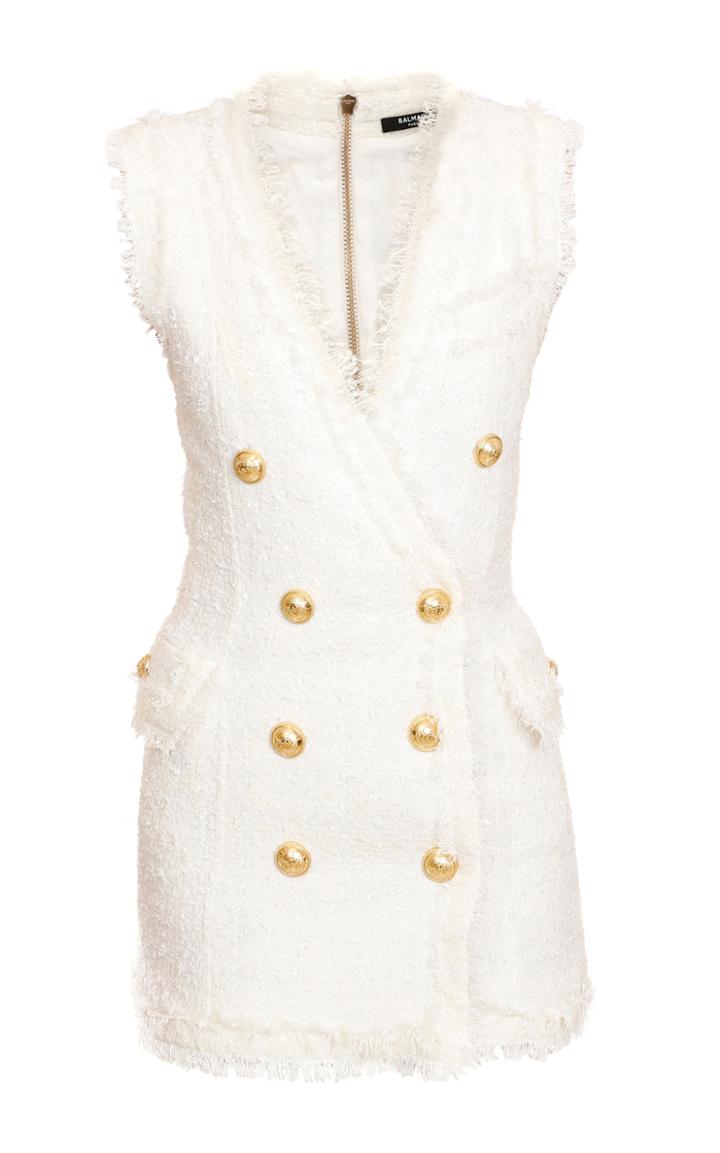 Moda Operandi Balmain Double-breasted Tweed Dress