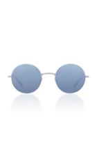 Garrett Leight Seville Silver-tone Round-frame Sunglasses