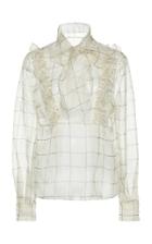 Moda Operandi Giambattista Valli Checked Organza Top Size: 40