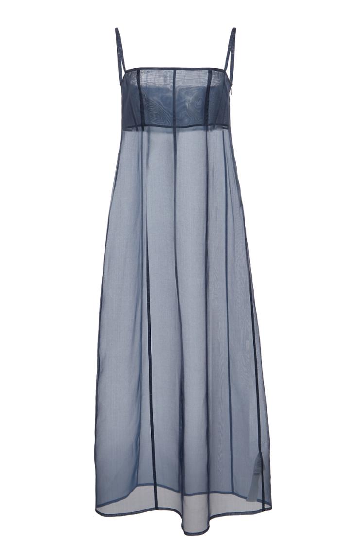 Moda Operandi Jil Sander Sleeveless Sheer Silk Midi Dress