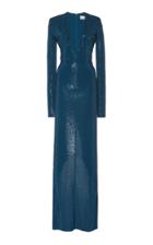 Alexandre Vauthier Exaggerated Deep-v Long Sleeve Gown
