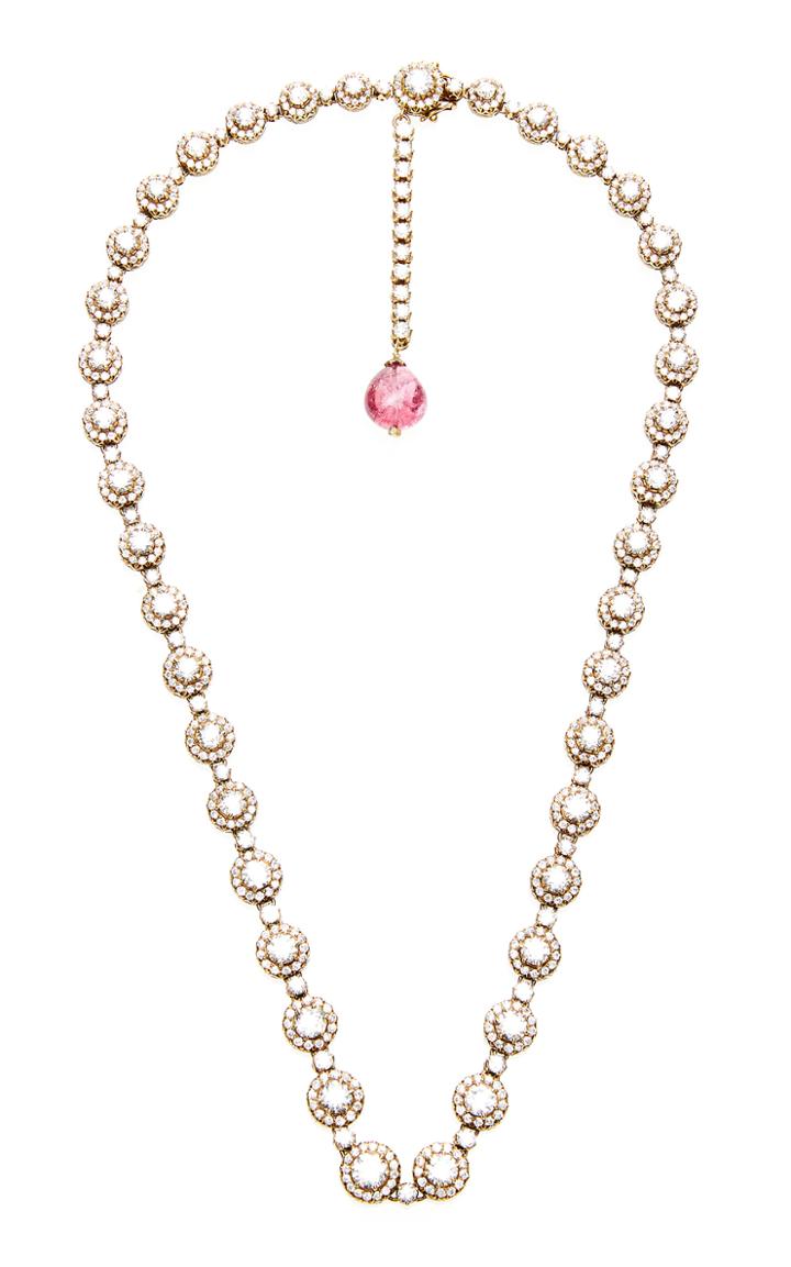 Munnu The Gem Palace Indo-russian 14k Gold Diamond And Spinel Necklace