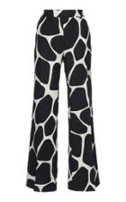 Valentino Printed Wool And Silk-blend Wide-leg Pants