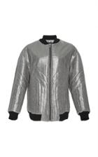 Sally Lapointe Metallic Quilted Bomber