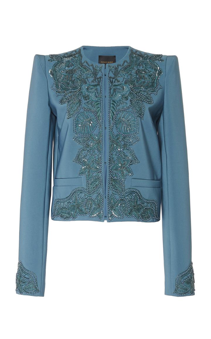 Zuhair Murad Embroidered Cady Jacket