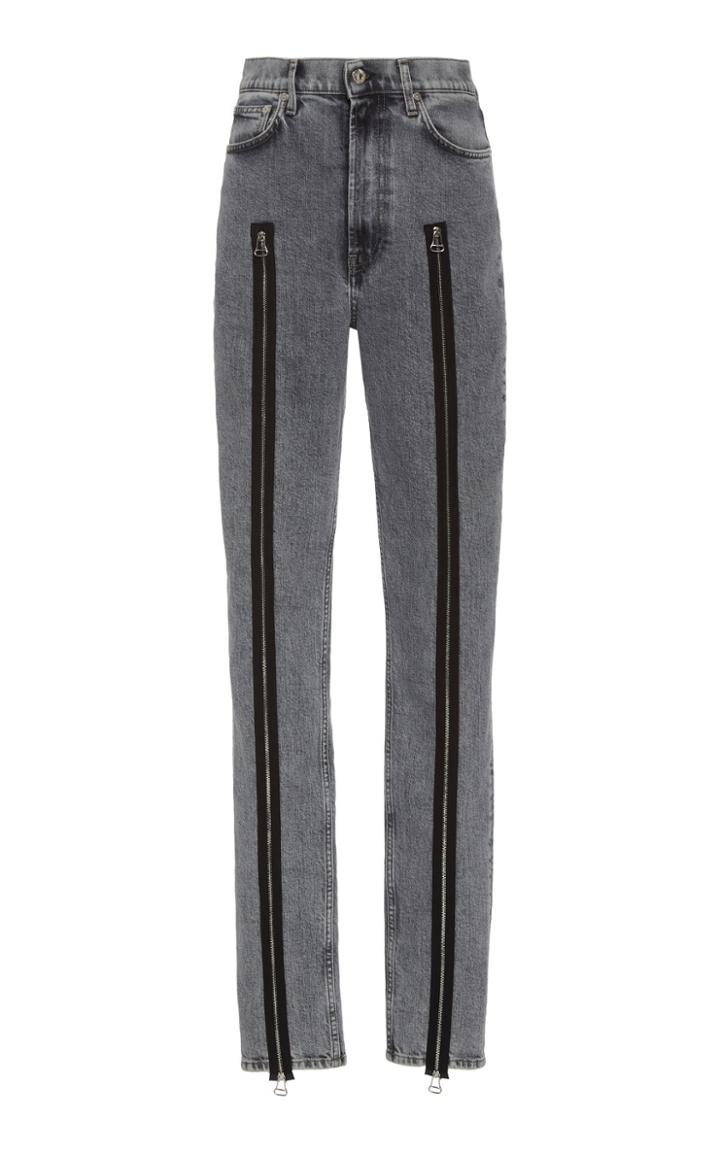 Moda Operandi Helmut Lang Femme Hi Spikes Acid-wash Zip-detailed Jeans Size: 25