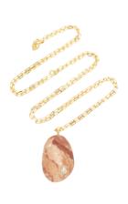 Cvc Stones Buenos Aires 18k Gold Beach Stone And Diamond Necklace