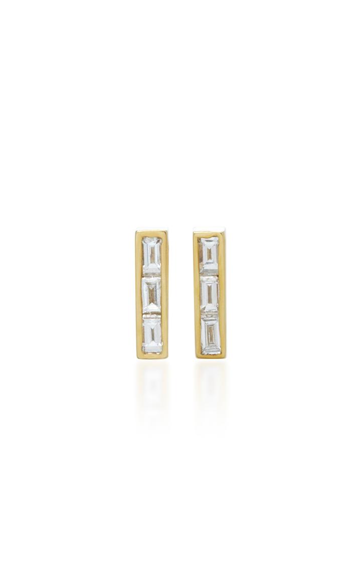 Emily P. Wheeler 14k Yellow Gold And Diamond Line Studs