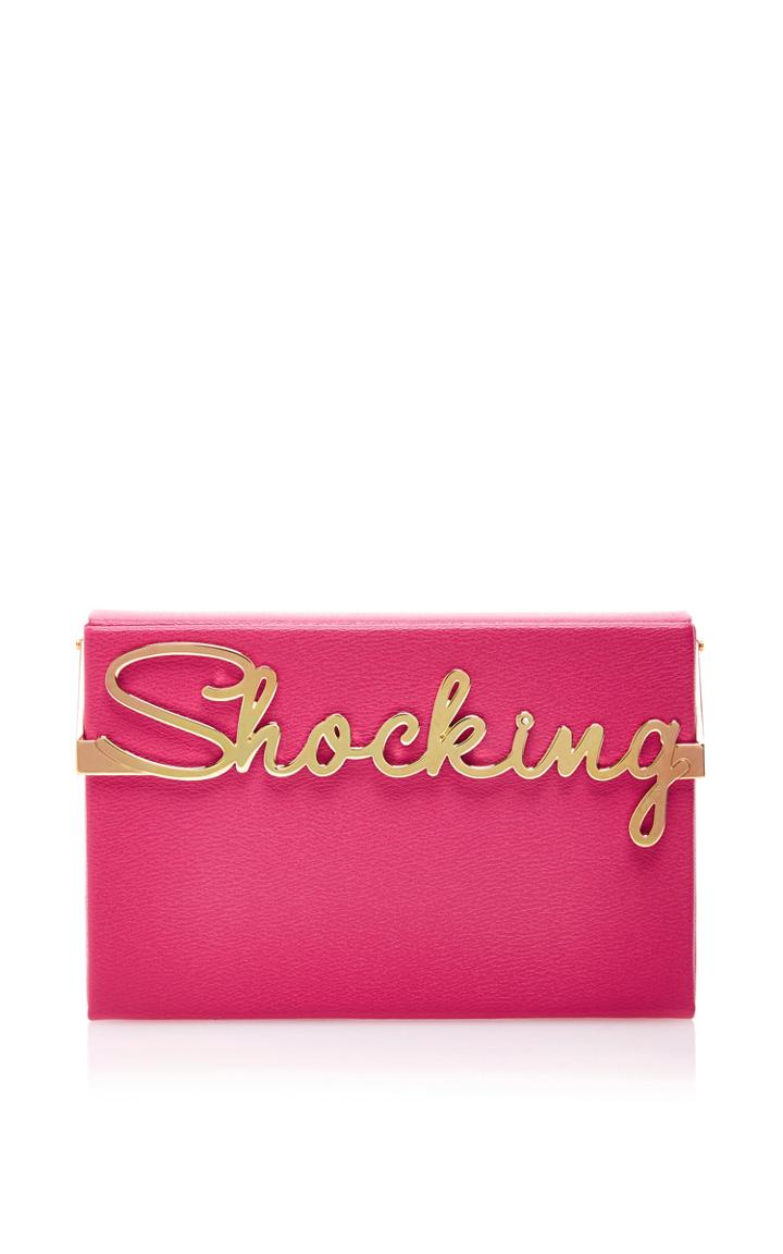Charlotte Olympia Pink Calf Leather Shocking Vanina Clutch