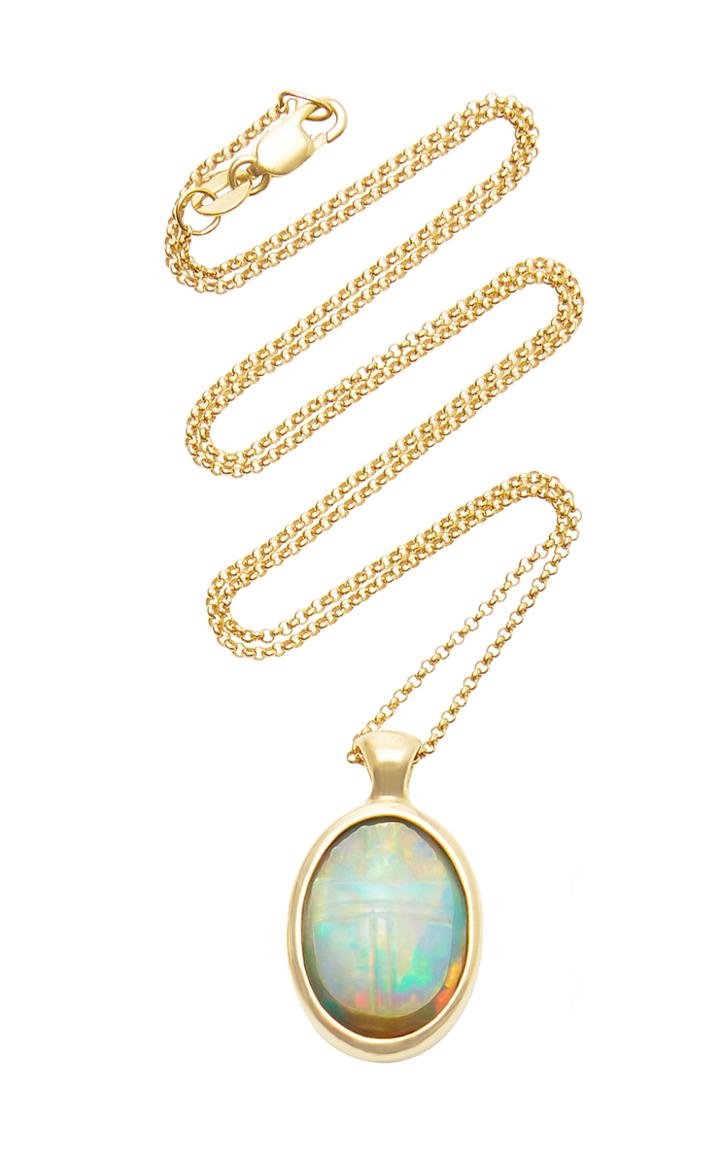 Pamela Love One Of A Kind 18k Gold And Opal Scarab Necklace