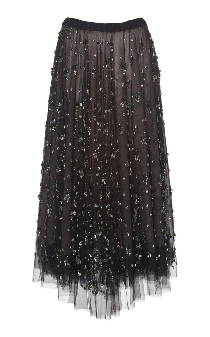 Rochas Bead Embroidered Tulle Skirt