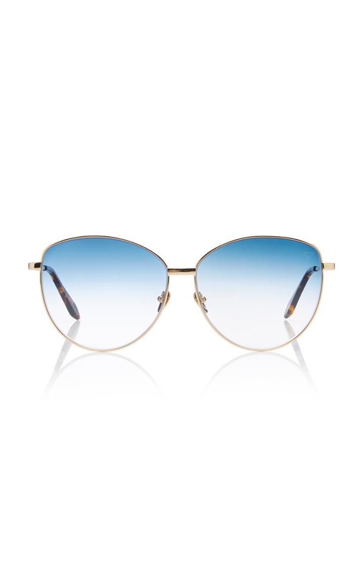 Spektre Gala Round-frame Gold-tone Sunglasses