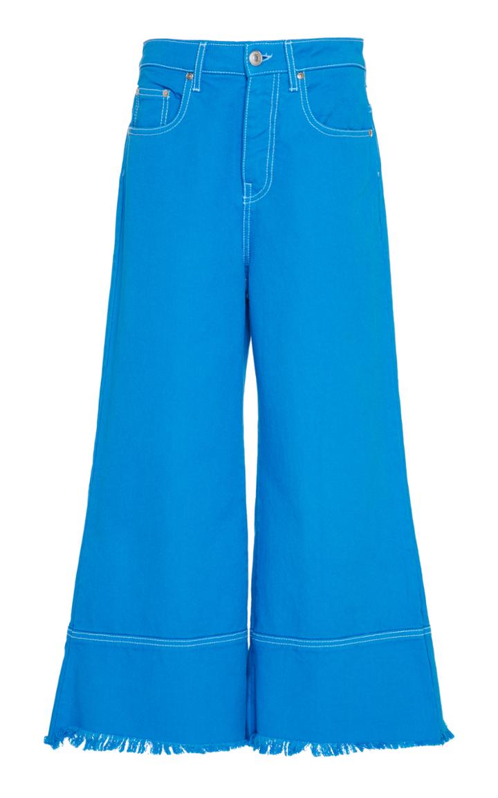 Msgm Solid Color Bull Denim Culotte