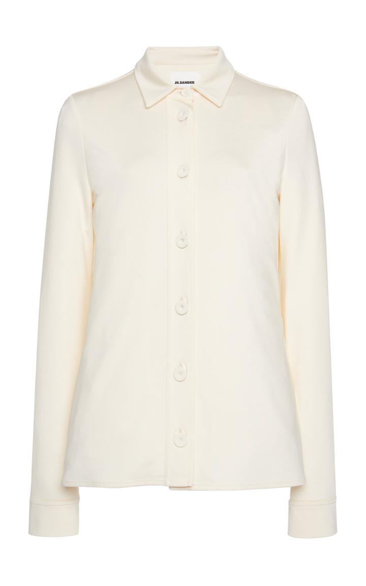 Moda Operandi Jil Sander Long Sleeve Crepe Button-up Shirt