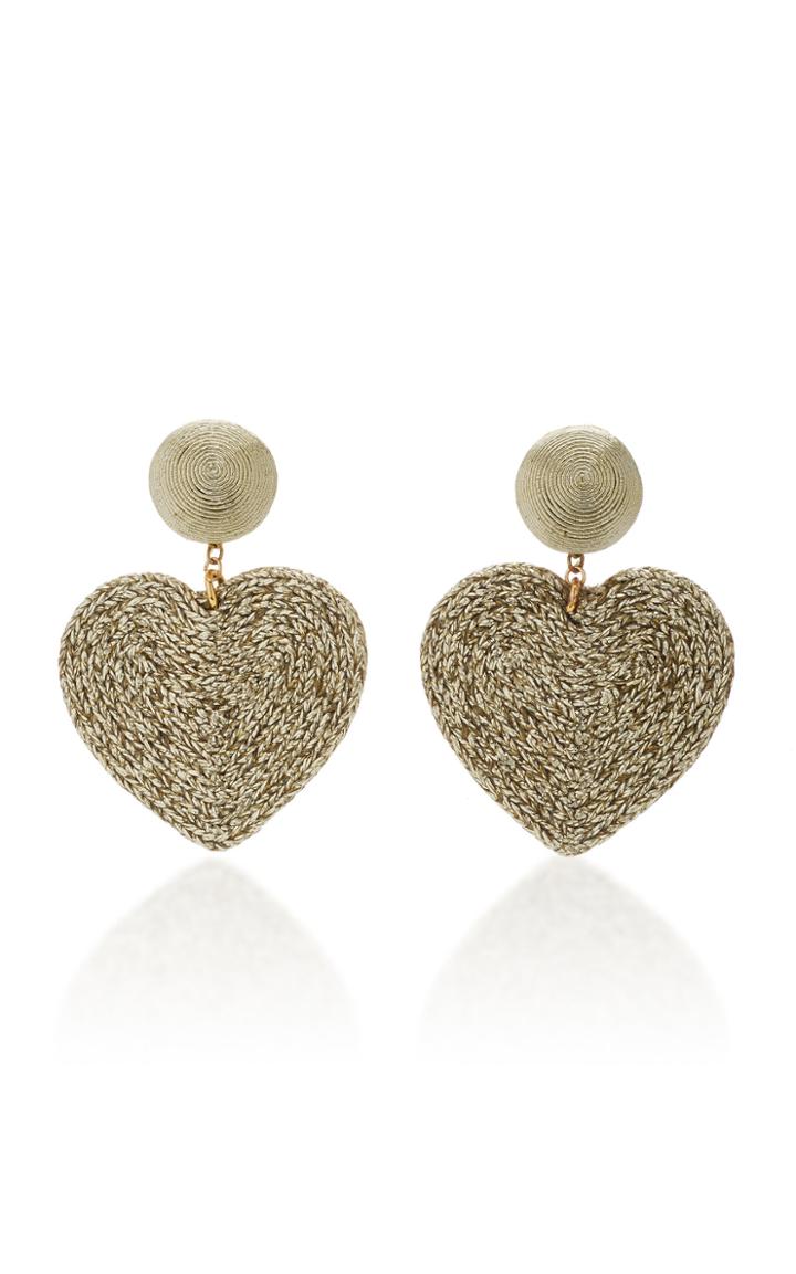 Rebecca De Ravenel Cora Cord And Gold-plated Clip Earrings