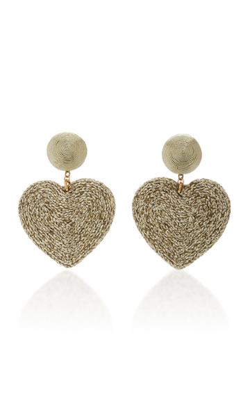 Rebecca De Ravenel Cora Cord And Gold-plated Clip Earrings