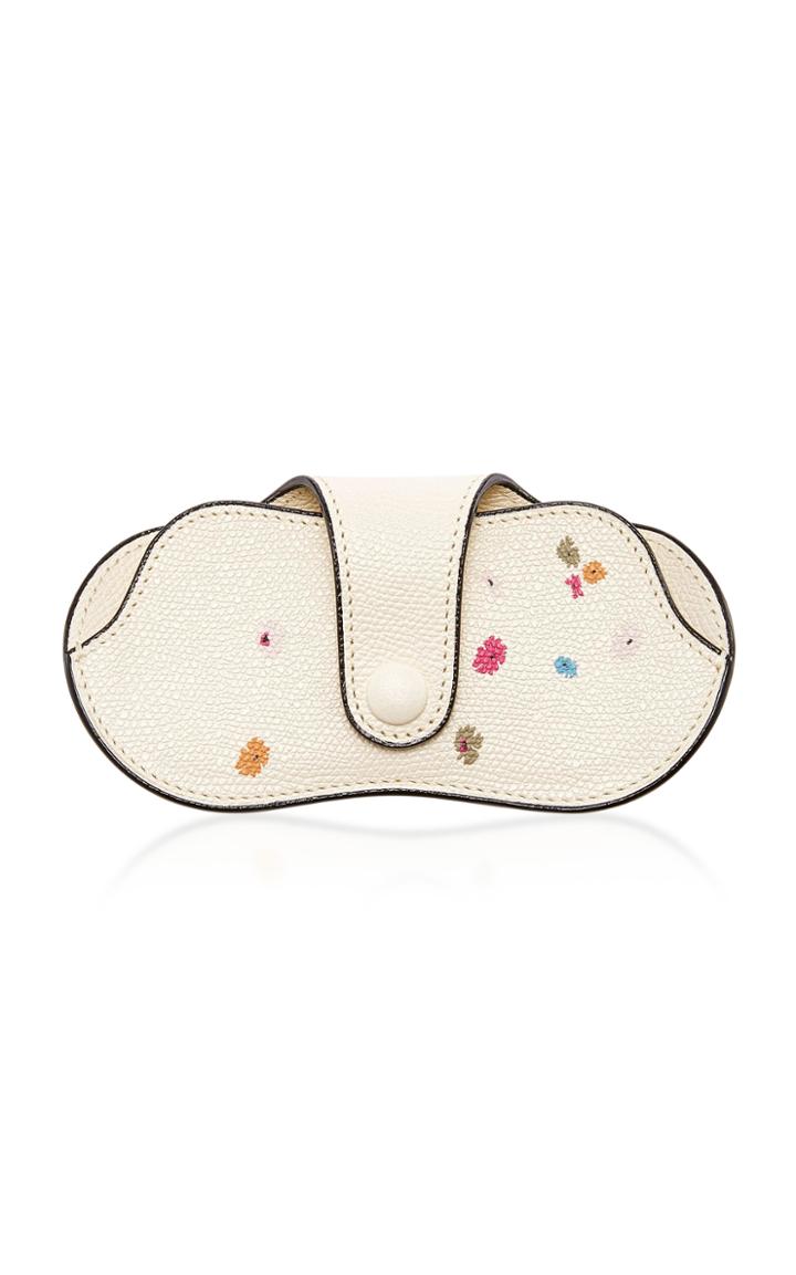 Valextra Floral Leather Glasses Case