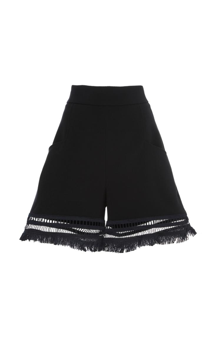 Lela Rose Fringe Hem Shorts