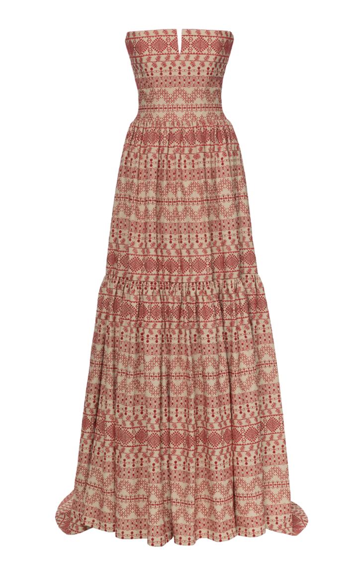 Lena Hoschek Anna Strapless Ruffled Gown