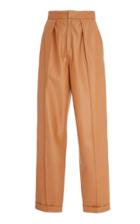 Zeynep Aray One Pleat Leather Pants