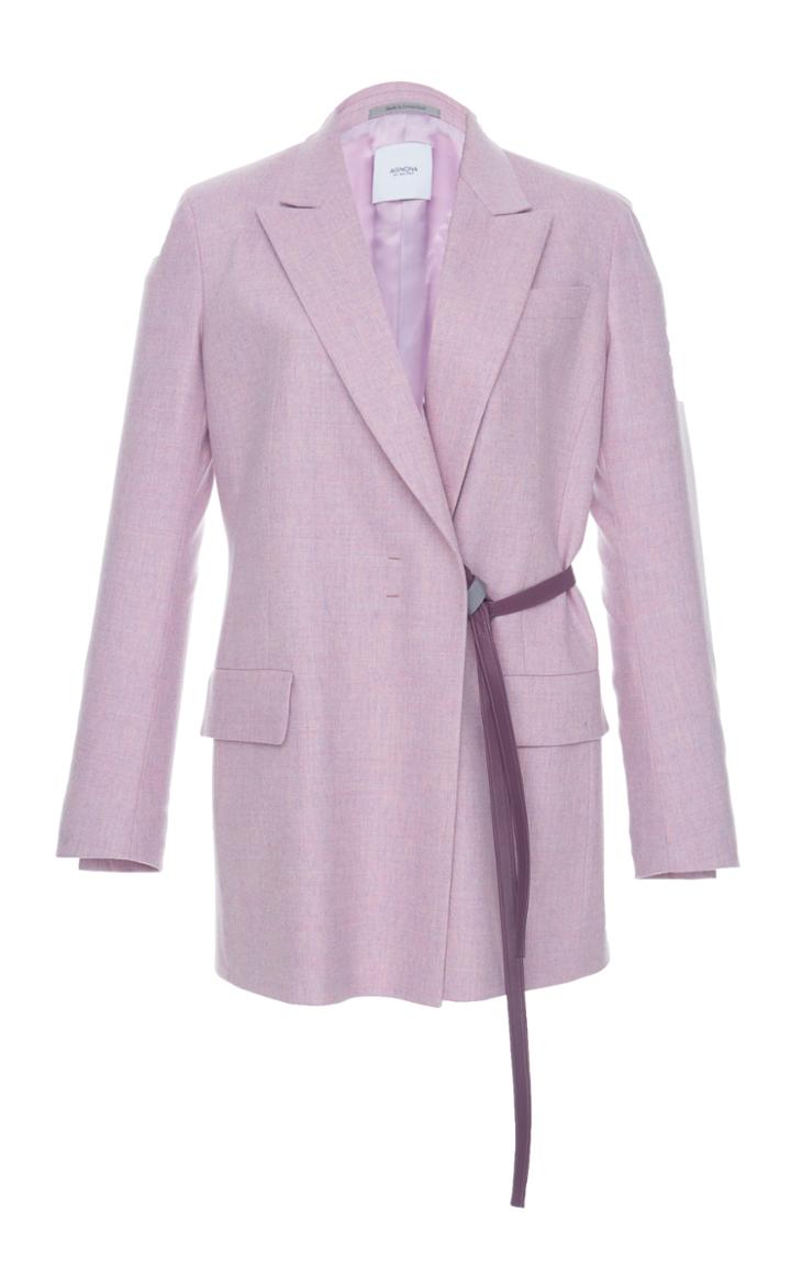 Agnona Wool Cashmere Flannel Belted Jacket