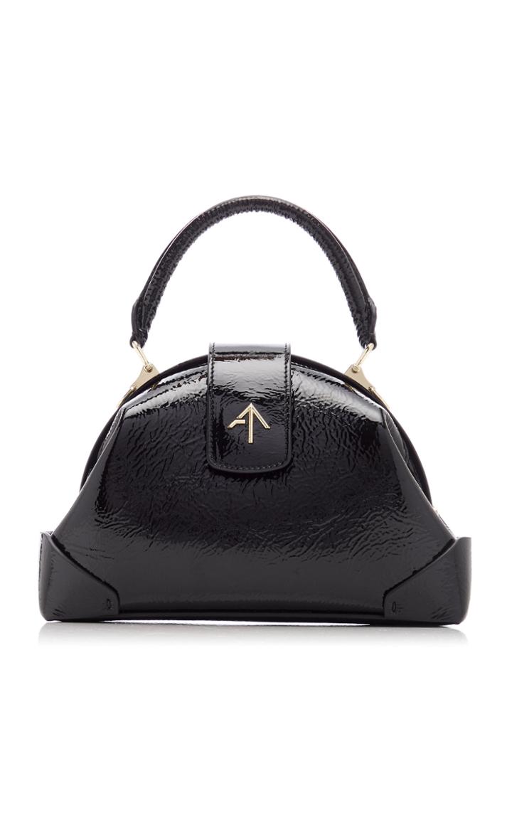 Manu Atelier Demi Patent Leather Top Handle Bag