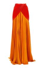 Moda Operandi Balmain Draped Pleated Silk Maxi Skirt Size: 34
