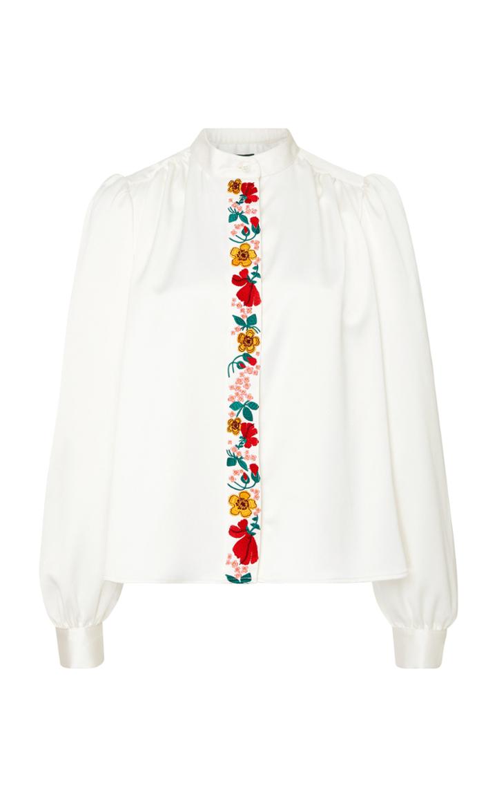 Alexachung Embroidered Crepe De Chine Blouse