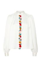 Alexachung Embroidered Crepe De Chine Blouse