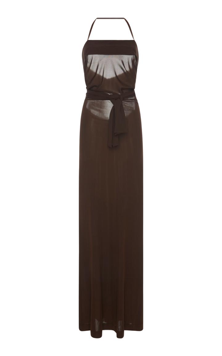 Alberta Ferretti Organzine Maxi Strap Dress