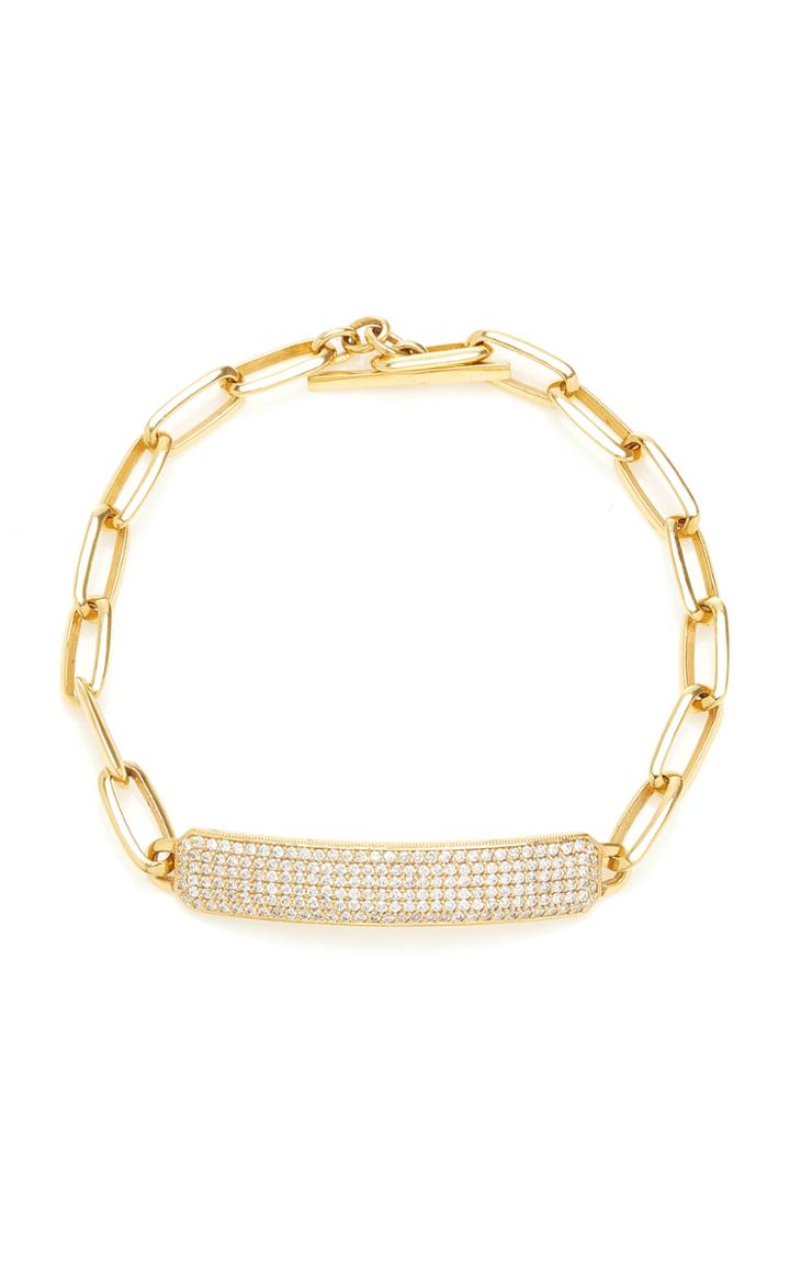 Moda Operandi Lizzie Mandler 18k Yellow Gold Pave Id Bracelet