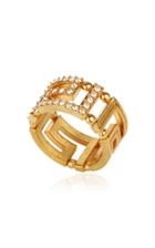 Versace Crystal-embellished Gold-tone Ring