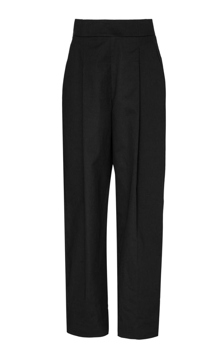 Oscar De La Renta High-waist Cotton Tailored Pants