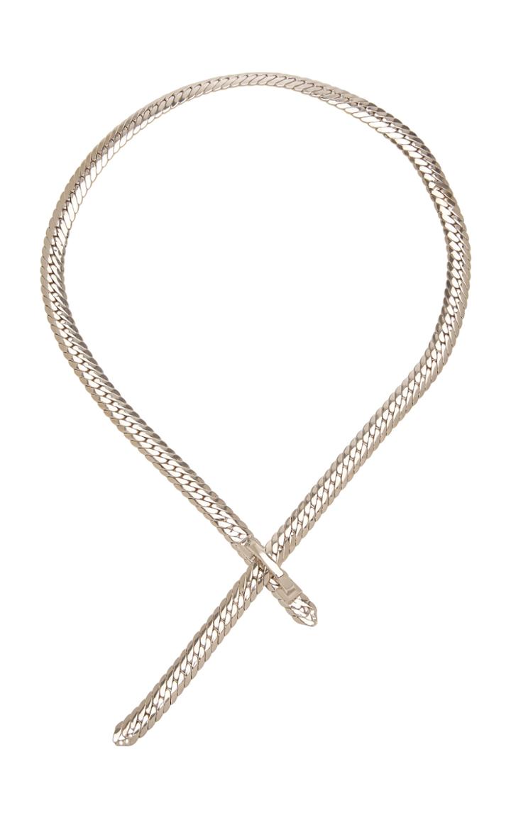 Fallon Liquid Lariat Silver-tone Necklace