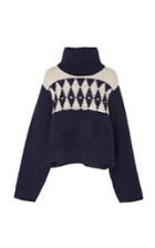 Khaite Luna Intarsia Cashmere Turtleneck Sweater