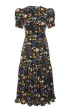 The Vampire's Wife The Hummingbird Floral-print Silk-satin Midi Dress