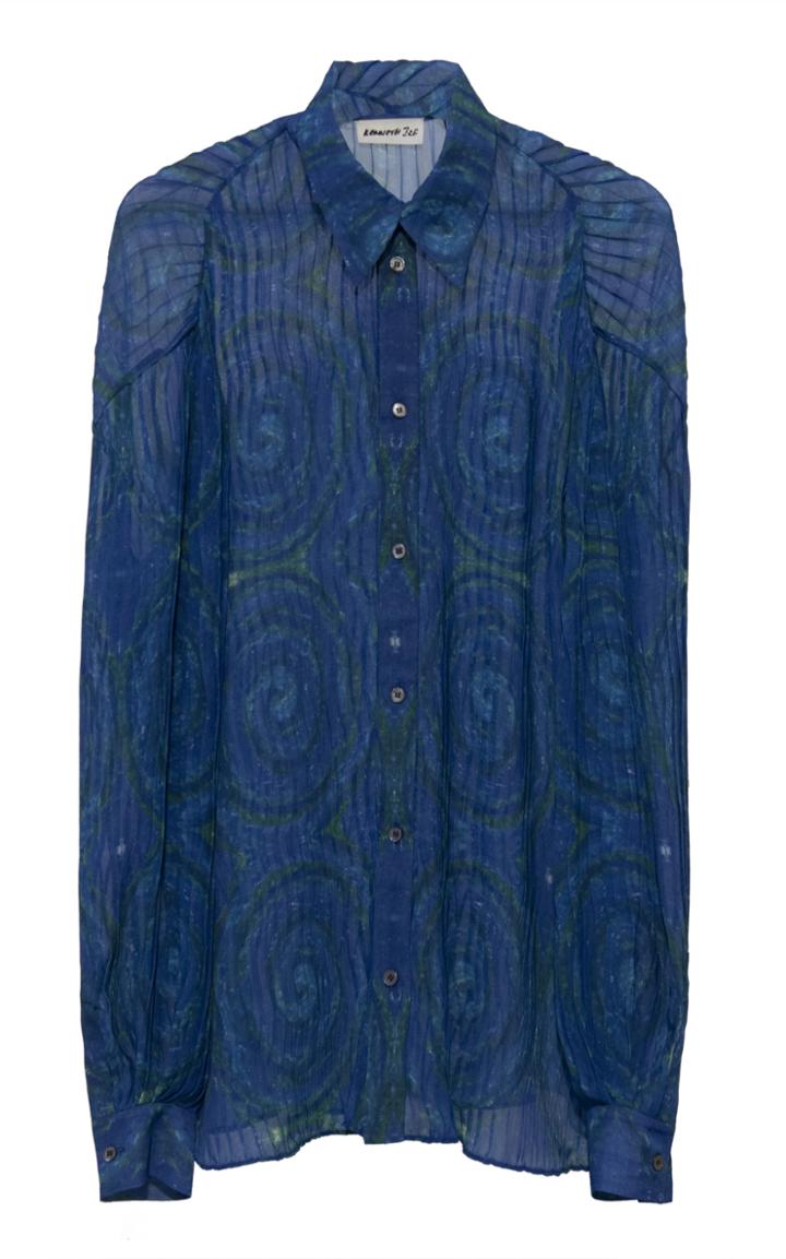 Moda Operandi Kenneth Ize Pleated Organza Shirt