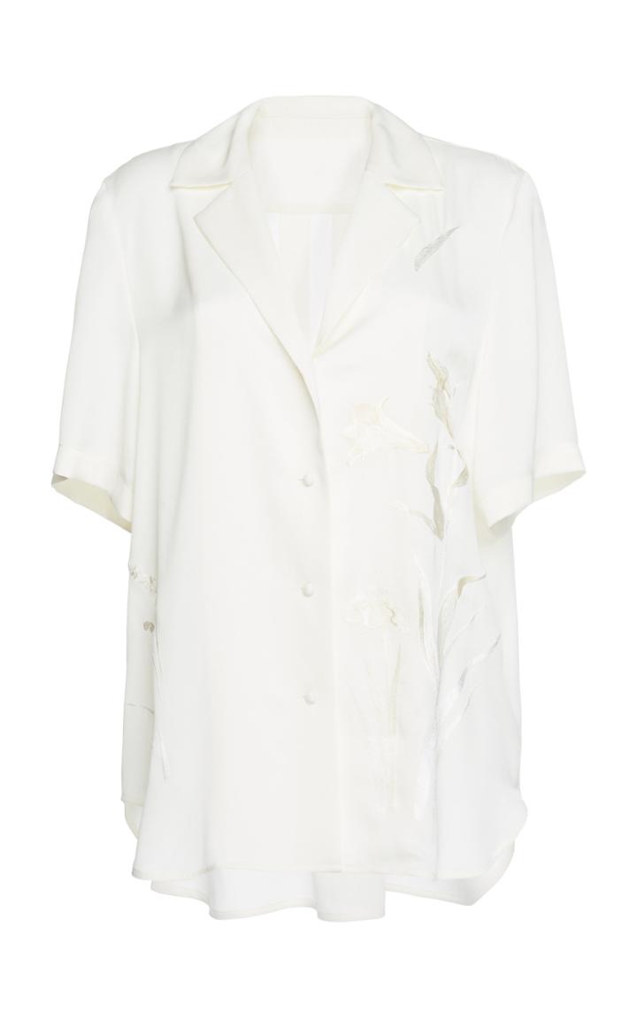 Mame Kurogouchi Notched Collar Button Front Shirt